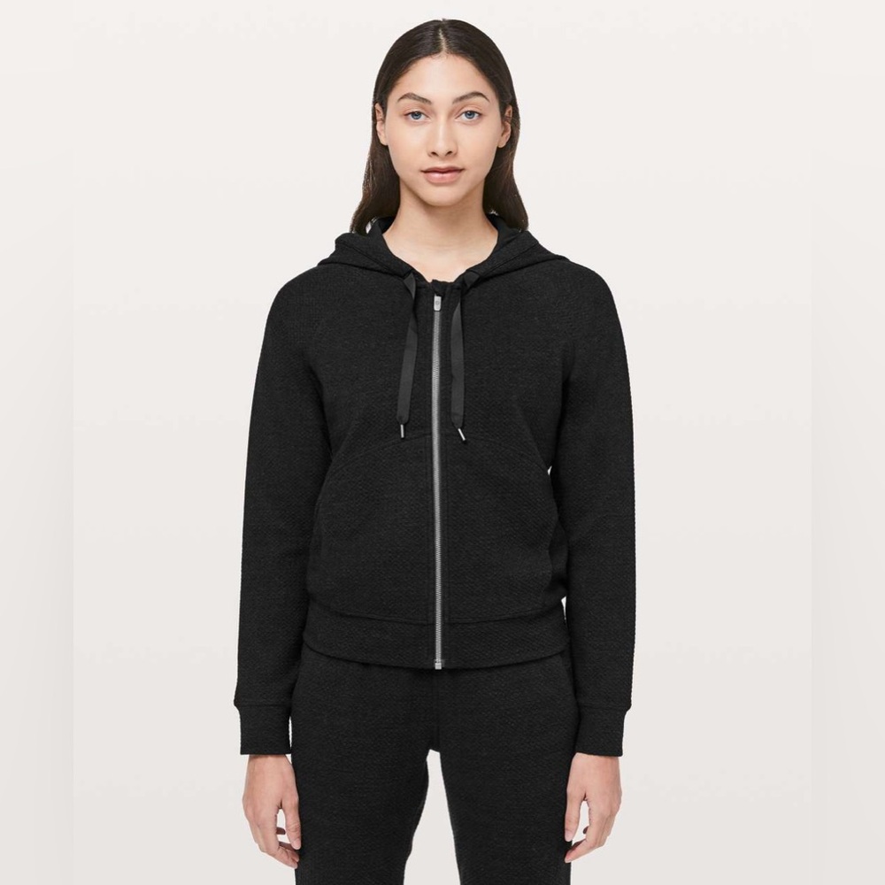Lululemon Catch A Moment Zip Hoodie Heathered Core Black Size 8